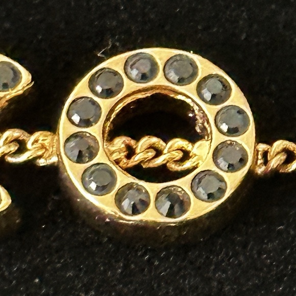 Chanel 01A COCO Gold Coloured Chain Necklace with Black Rhinestones - Picture 5 of 13